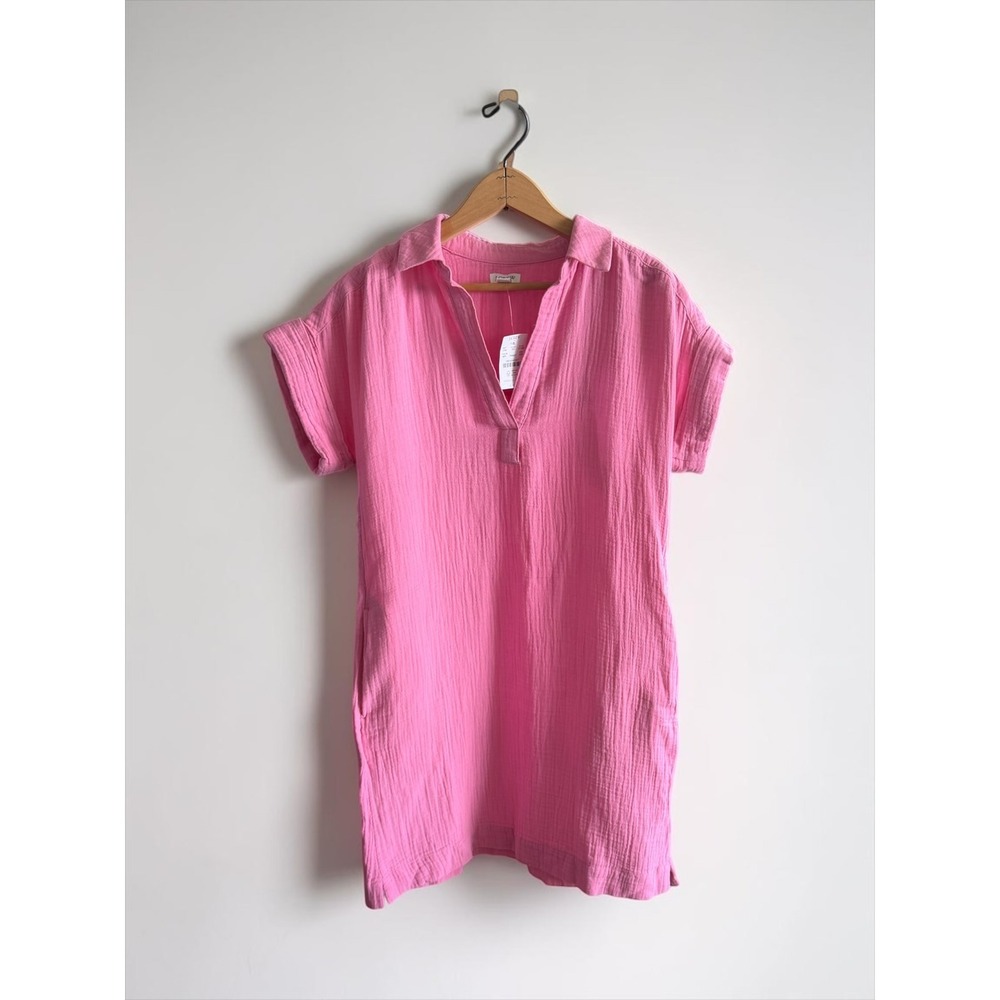 J.Crew Pink Double Gauze Cotton Tunic Dress CC106 Womens XXS New